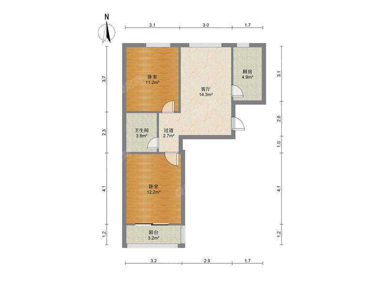 合肥天鹅花园户型照片_天鹅花园 2室1厅79.48m²整租