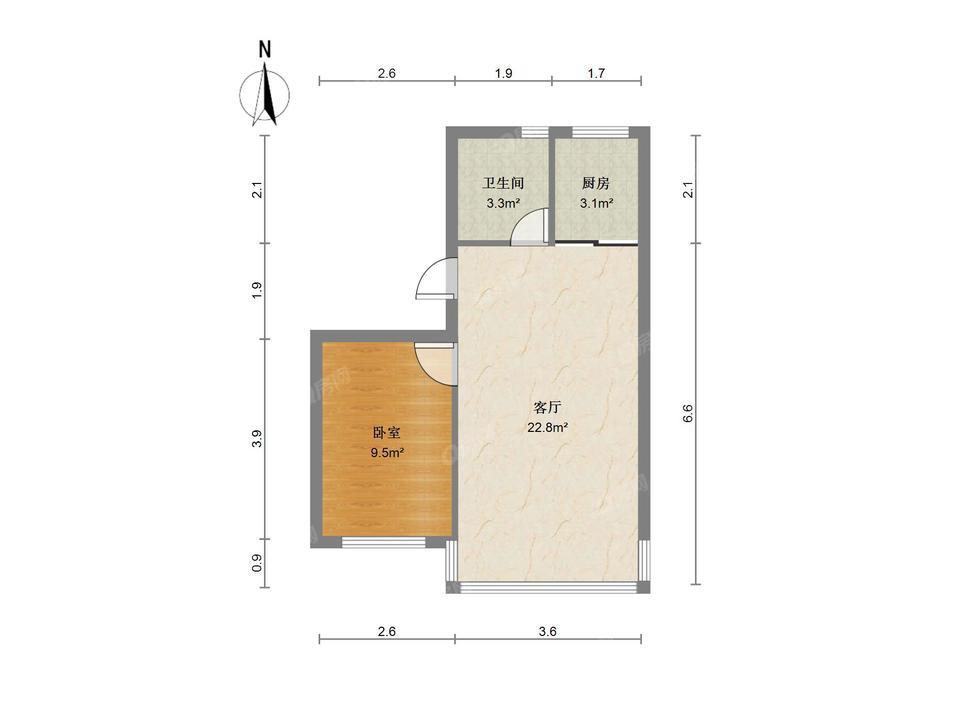 中房怡芬花园 1室1厅47.32m²精装修